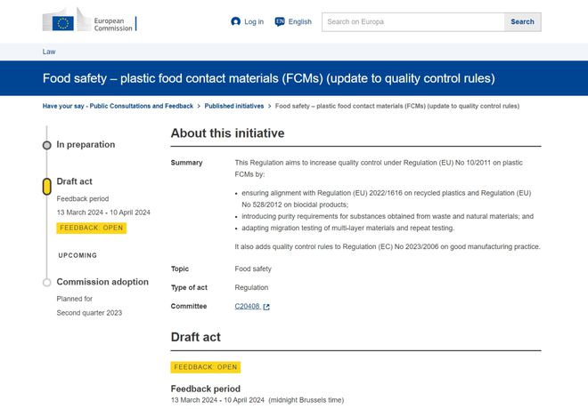 欧盟将修订塑料食品接触材料法规！开云网址(图1)