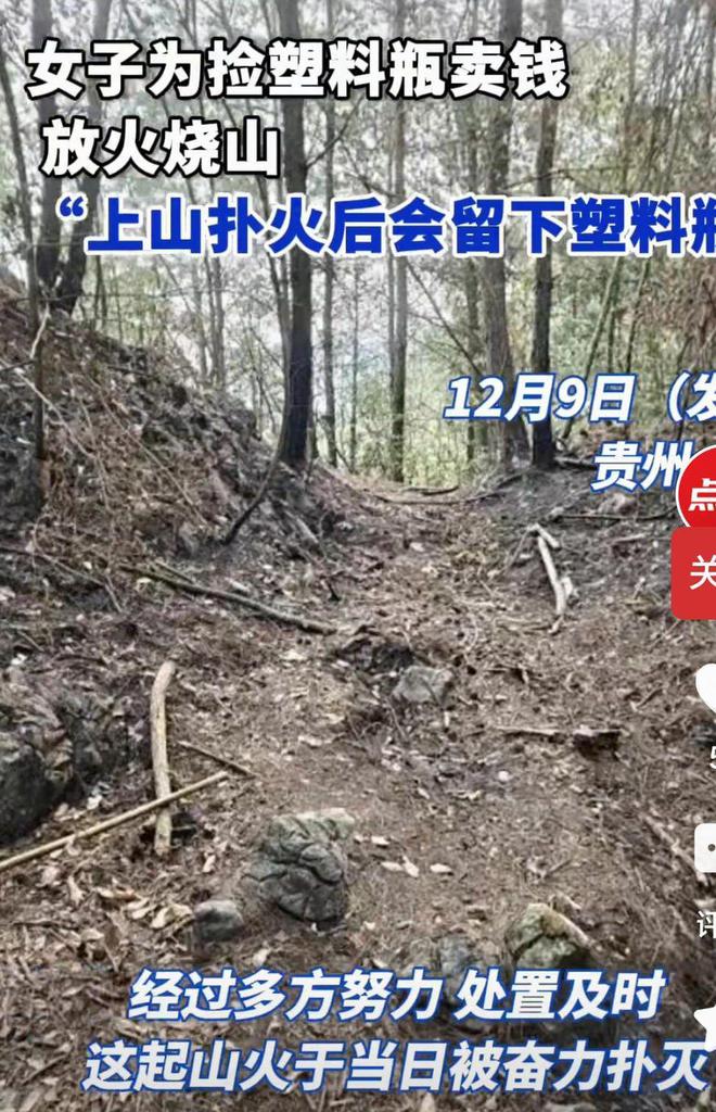 奇葩！为捡塑料瓶故意放火烧山！网友：是因为太穷的根本吗？(图1)