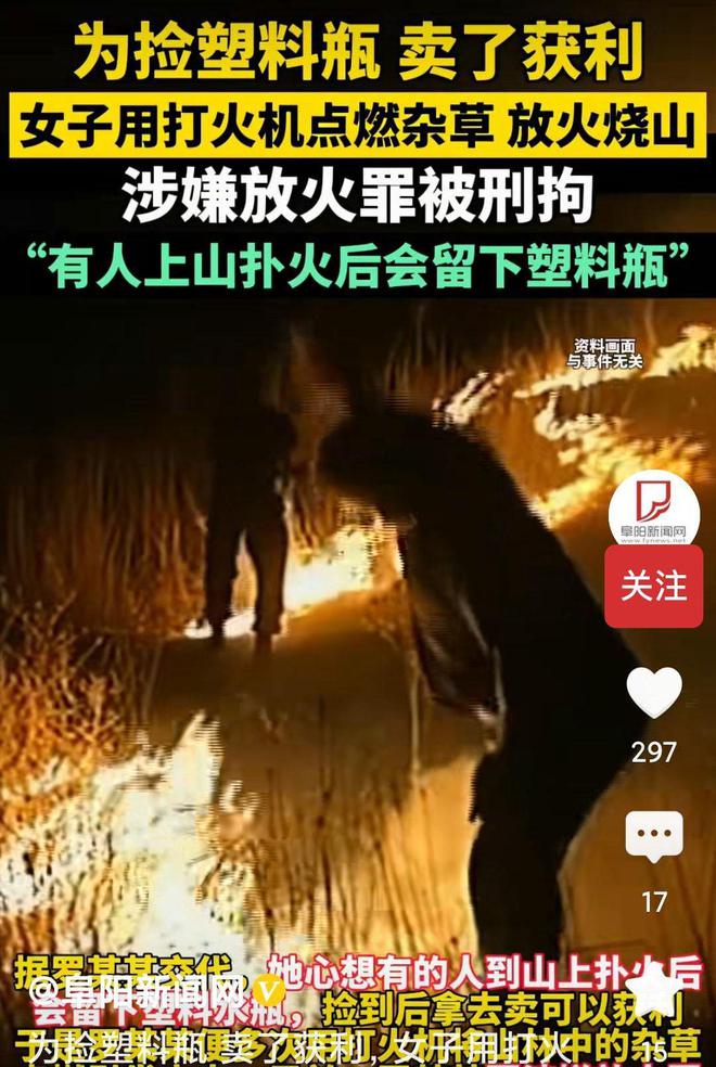 奇葩！为捡塑料瓶故意放火烧山！网友：是因为太穷的根本吗？(图3)