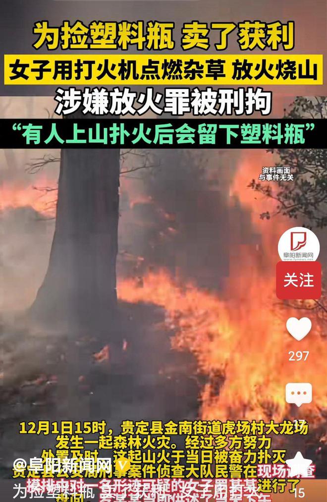 奇葩！为捡塑料瓶故意放火烧山！网友：是因为太穷的根本吗？(图4)